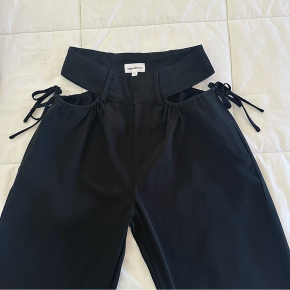 REVOLVE Superdown Benny Cut Out Pants in Black | Trendy Going Out Pants - Picture 3 of 14